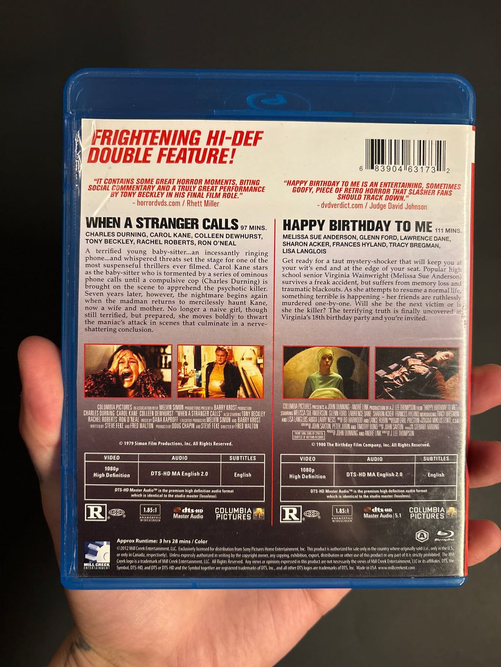 When A Stranger Calls (1979) / Happy Birthday To Me (1981) Double Feature Blu-ray