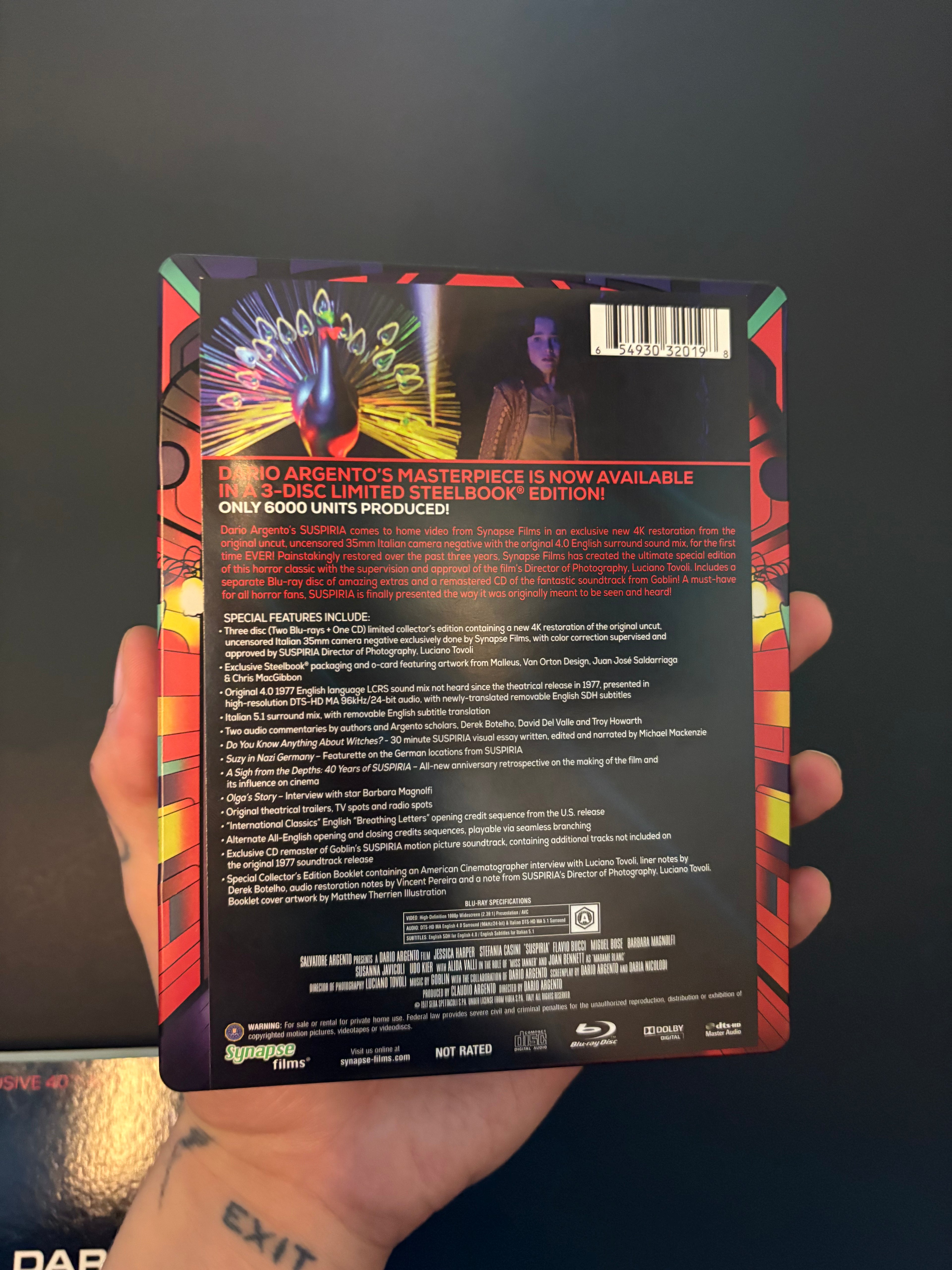 Suspiria (1977) Limited Edition Steelbook Blu-ray