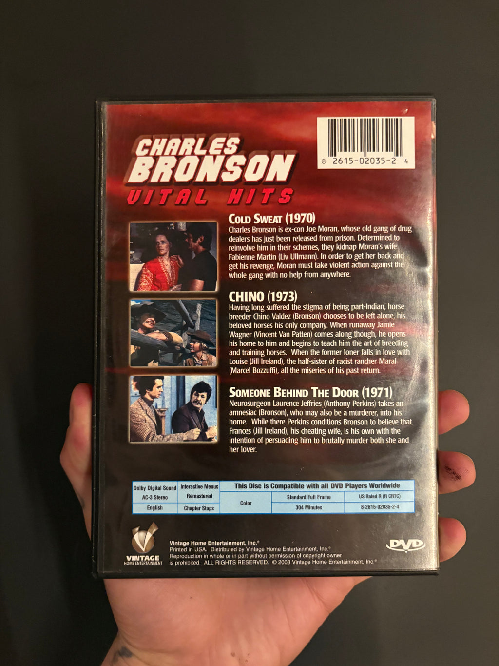 Charles Bronson: Vital Hits [Cold Sweat (1970) / Chino (1973) / Someone Behind the Door (1971)] DVD