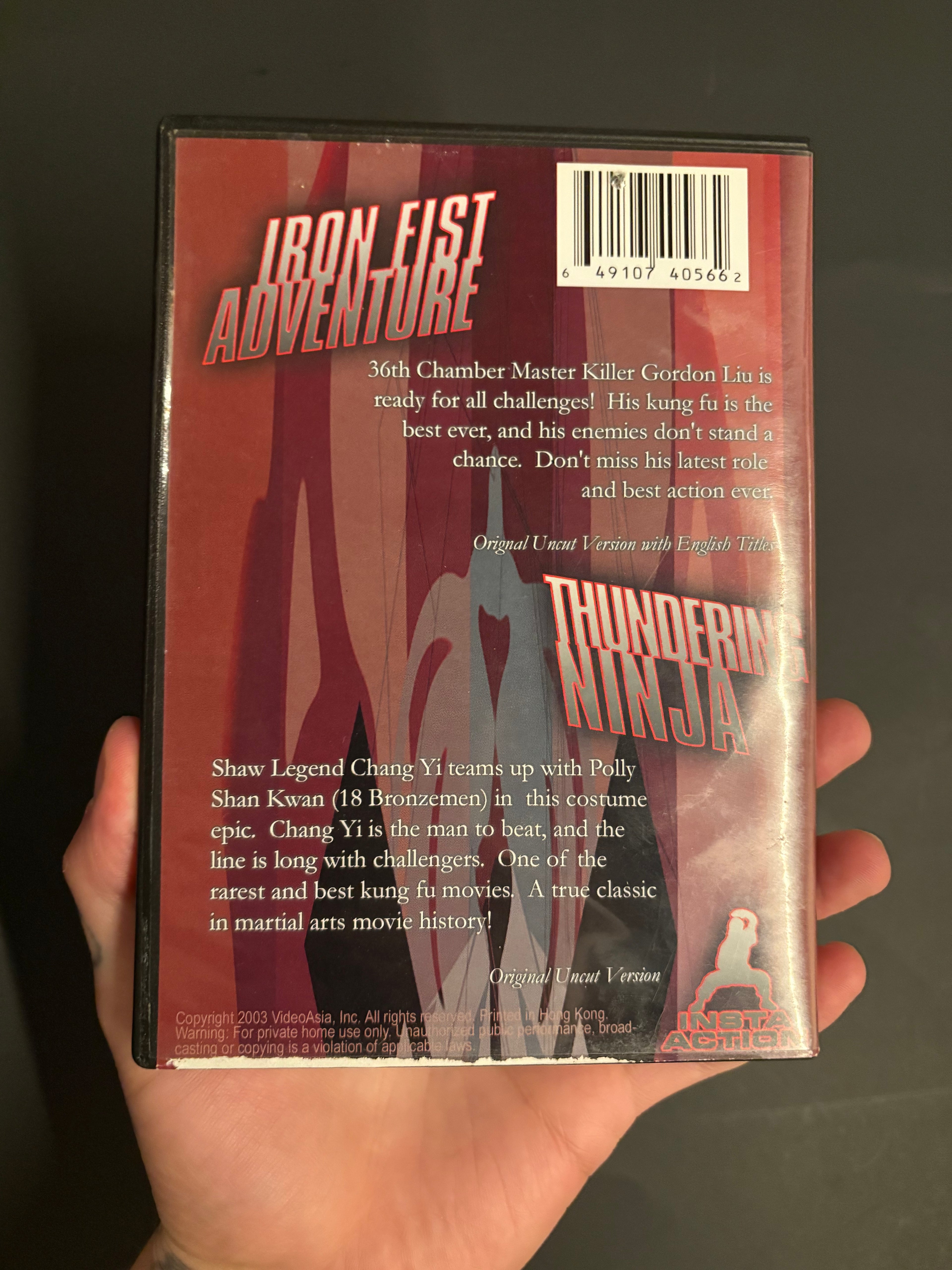 Iron Fist Adventure (1972) / Thundering Ninja (1987) Shaw Legends Double Feature DVD