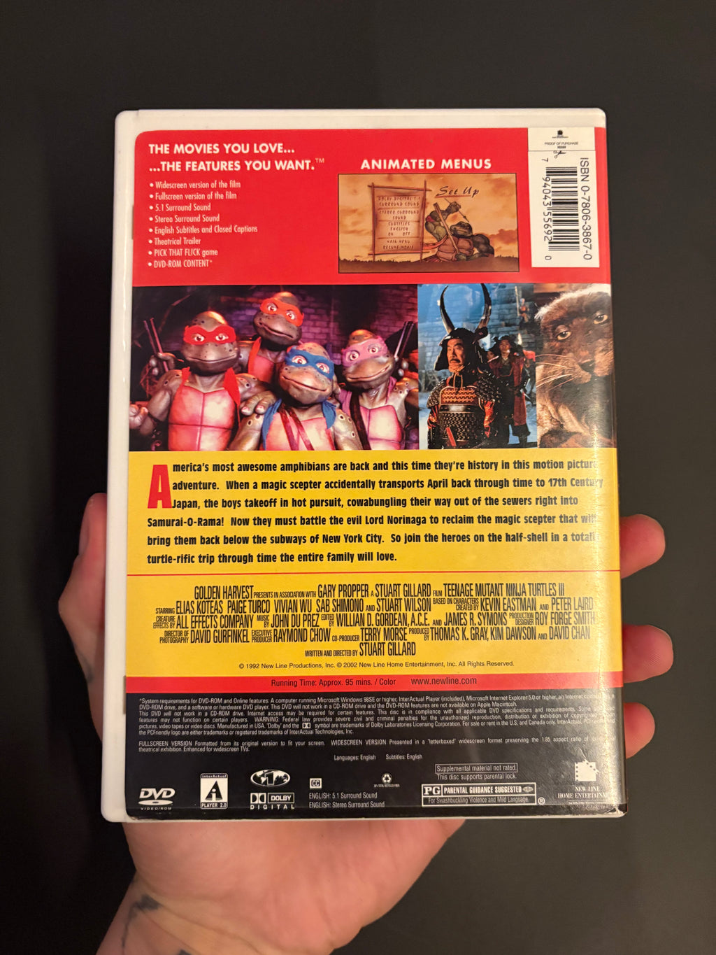 Teenage Mutant Ninja Turtles III (1993) DVD
