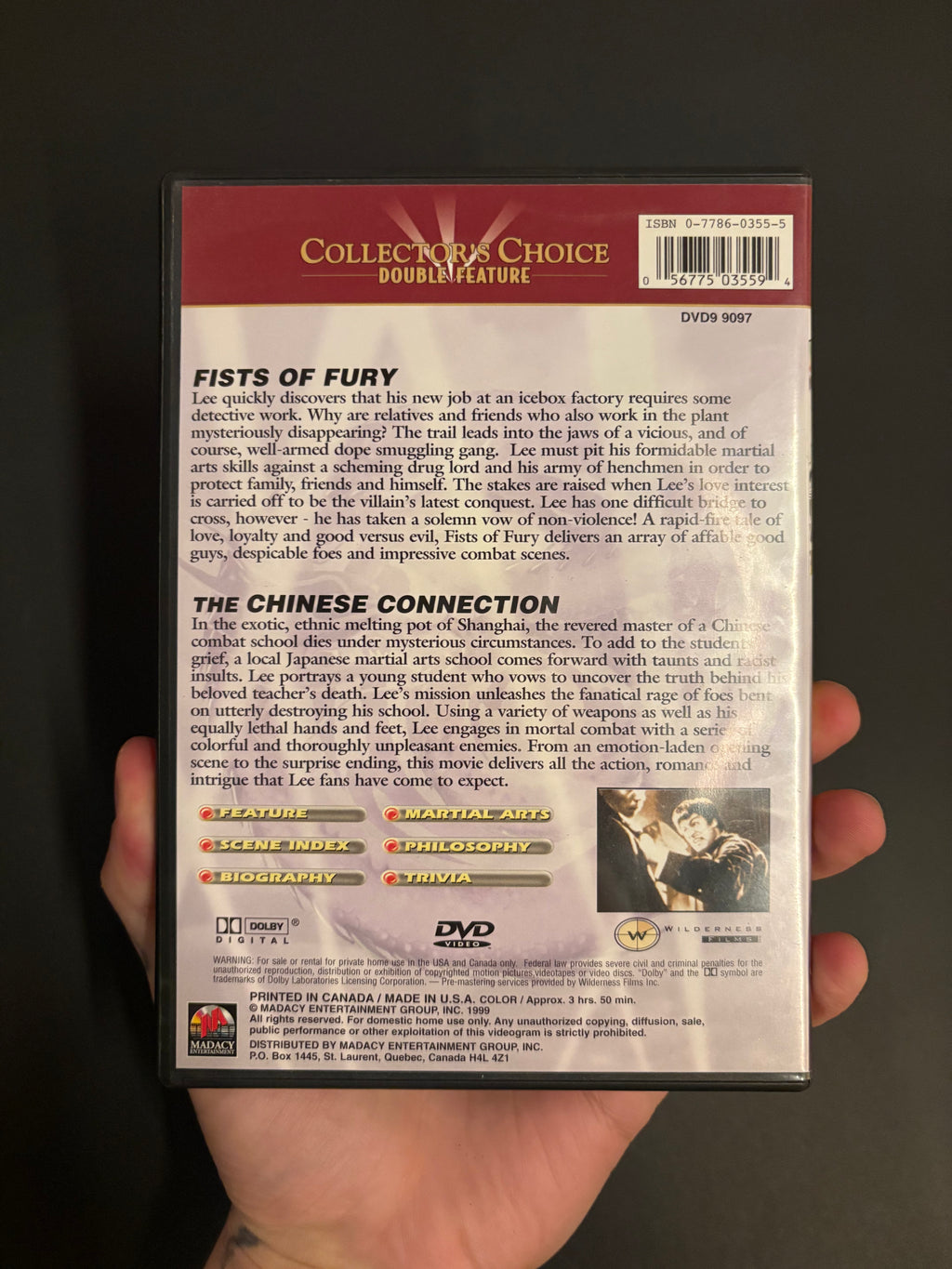 Bruce Lee Double Feature: Fists of Fury (aka The Big Boss) (1971) / The Chinese Connection (aka Fist of Fury) (1972) 2-Sided DVD