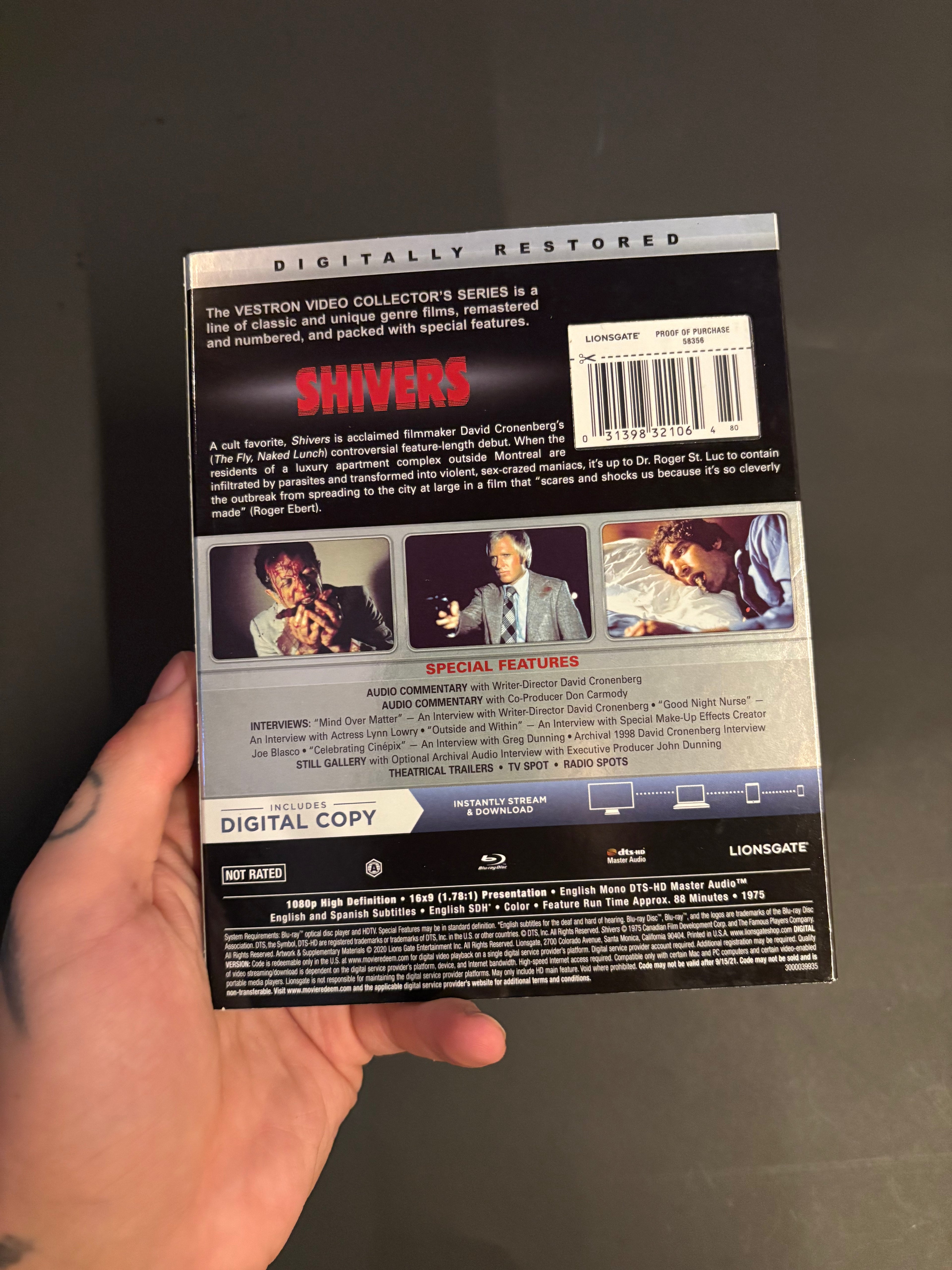 Shivers (1975) Collector’s Series Blu-ray