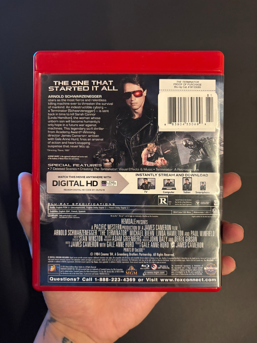 The Terminator (1984) Limited Edition Red Case Blu-ray