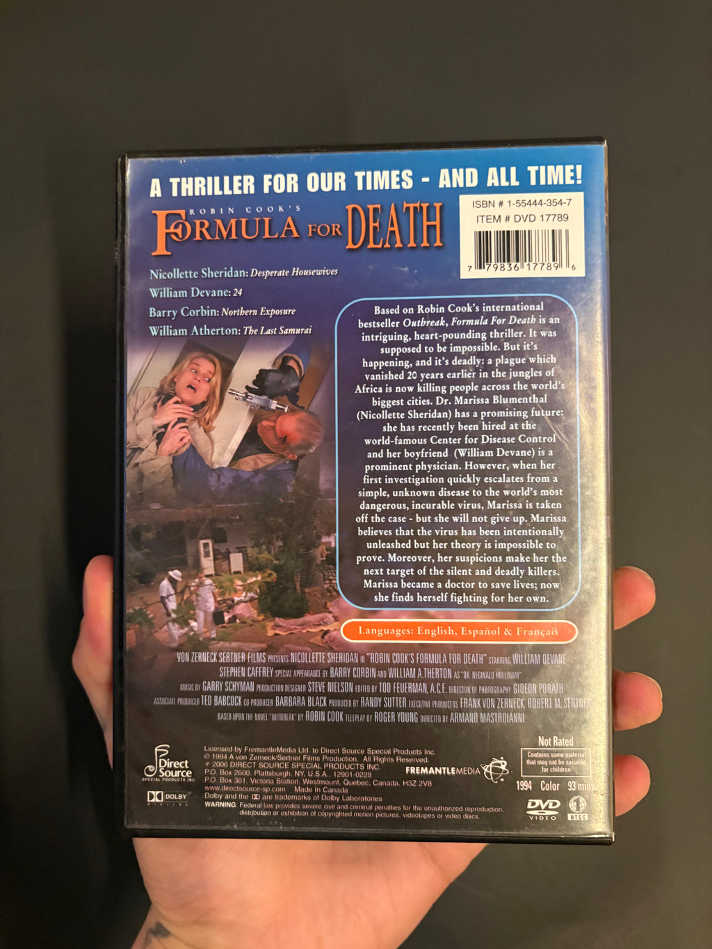 Formula for Death (aka Virus) (1995) DVD