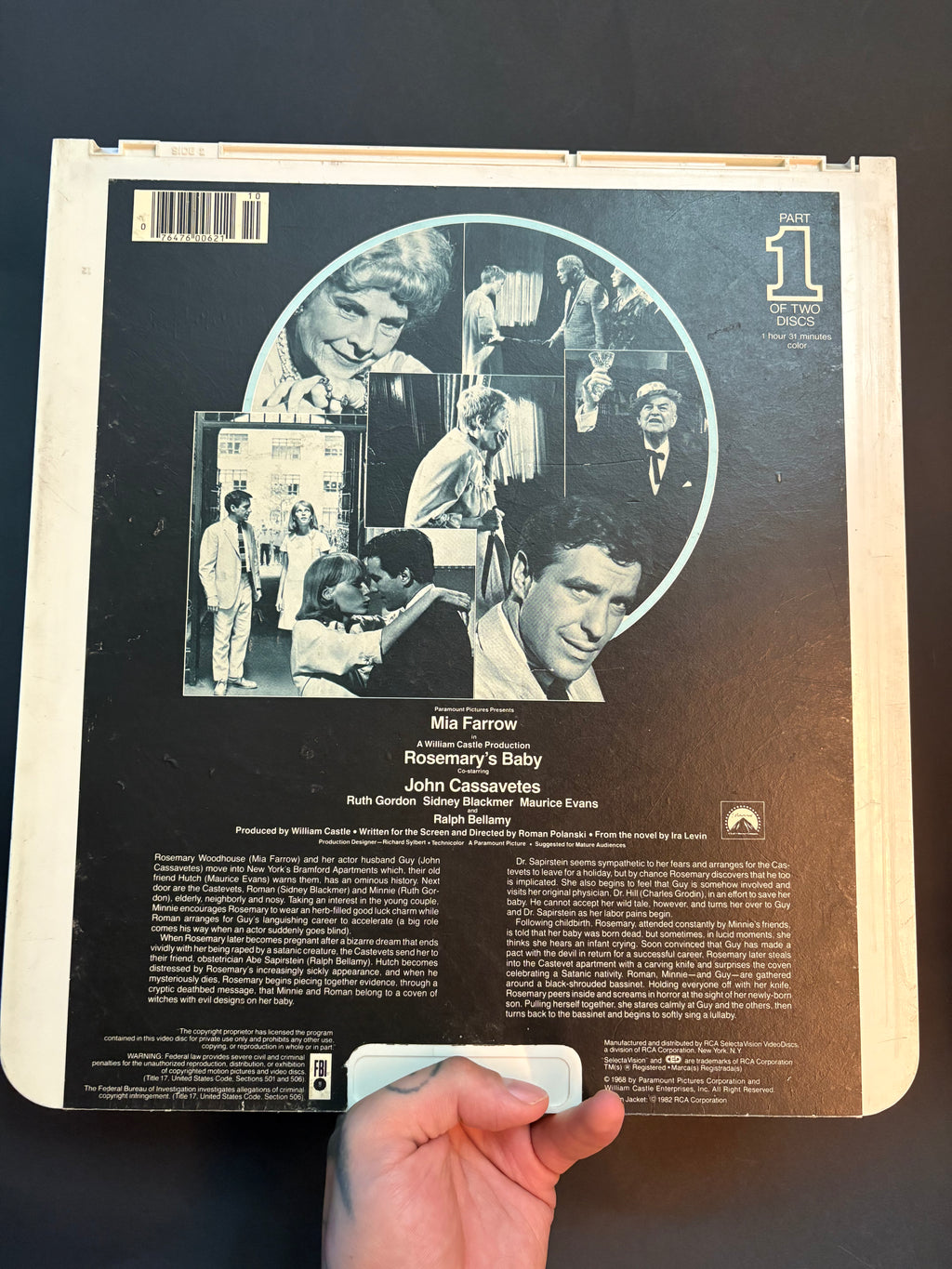 Rosemary’s Baby (1968) CED VideoDisc (Part 1 of Two Discs ONLY)
