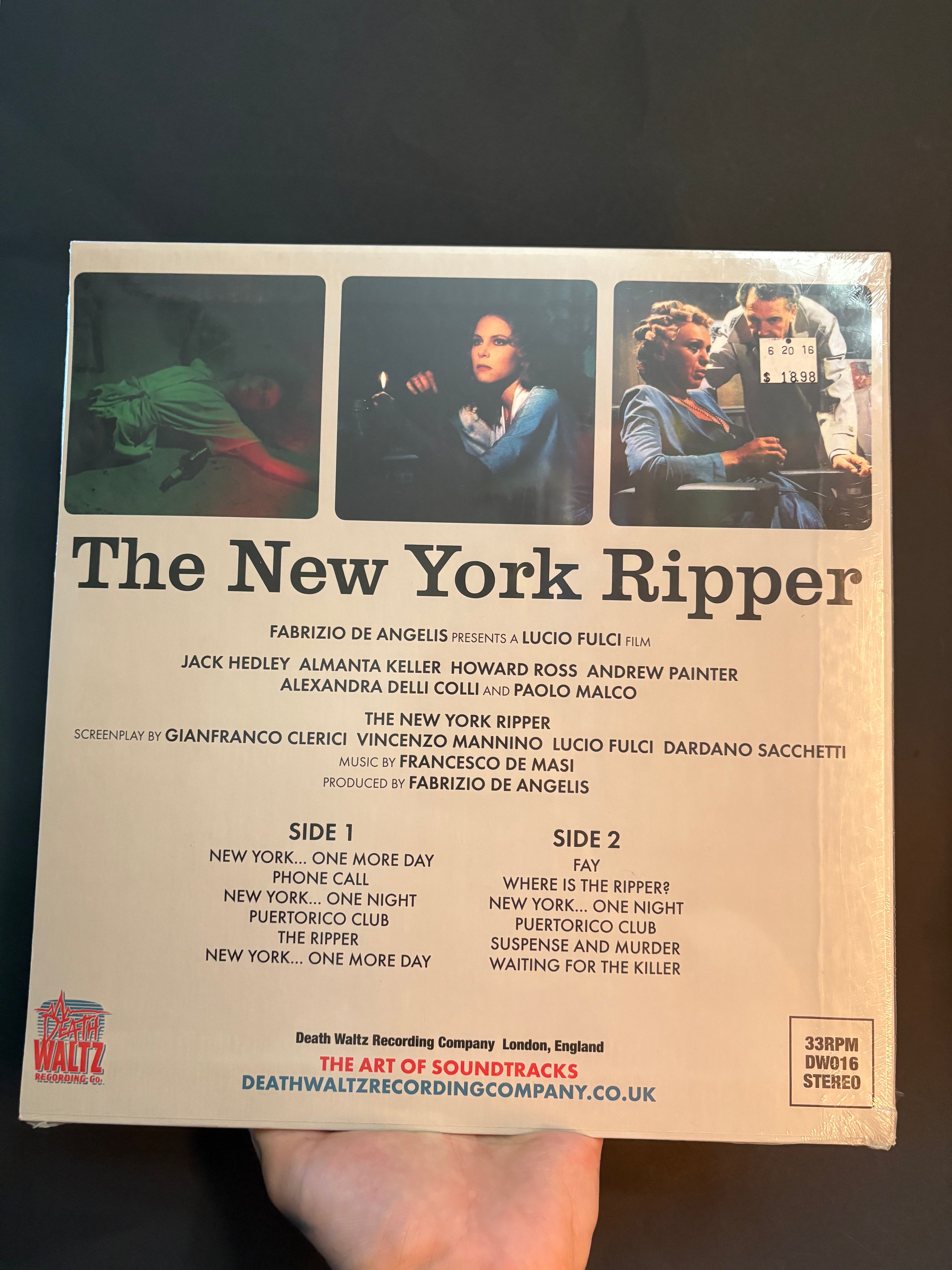 The New York Ripper (1982) Soundtrack Vinyl