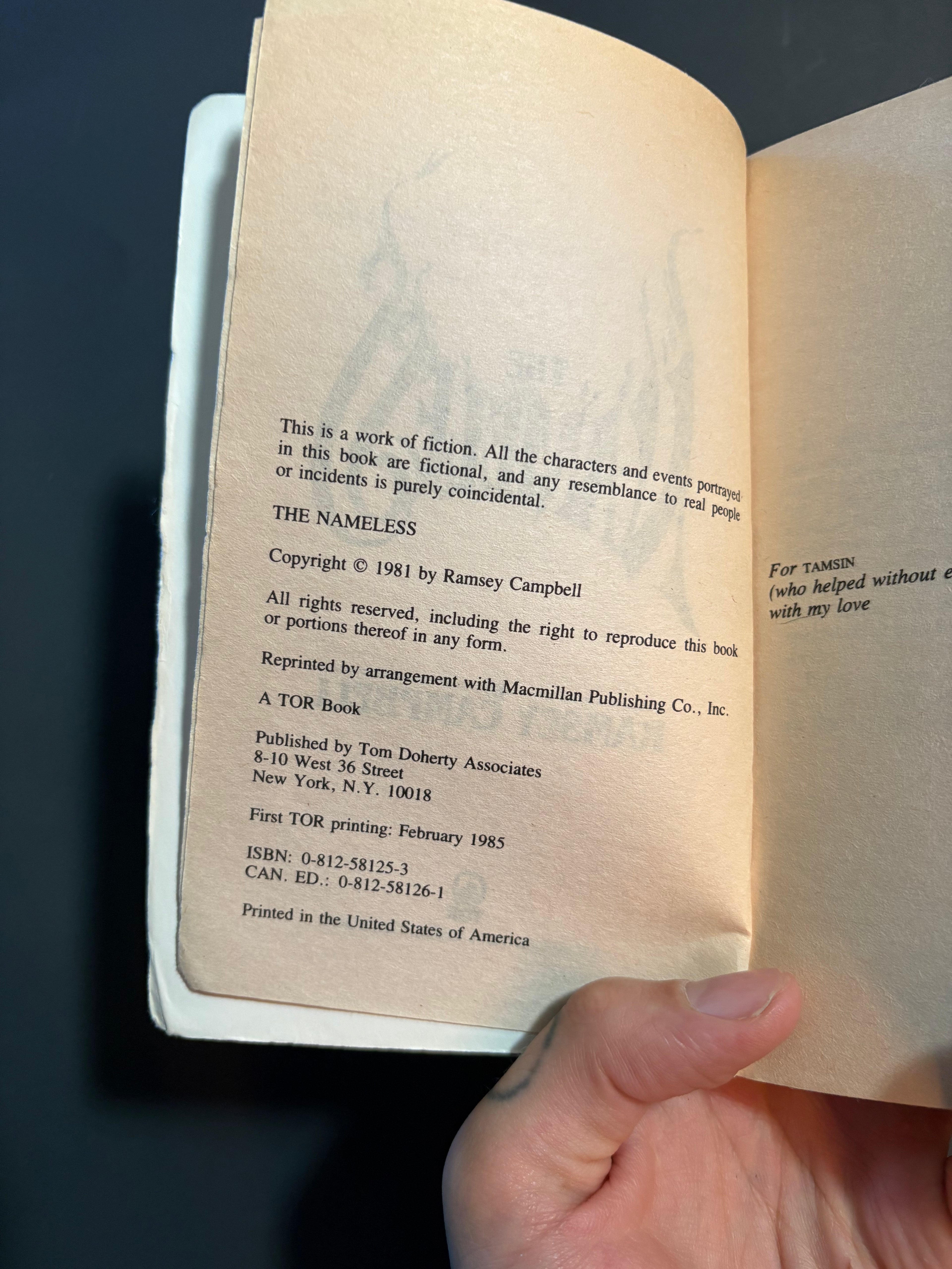 The Nameless © 1981 by Ramsey Campbell