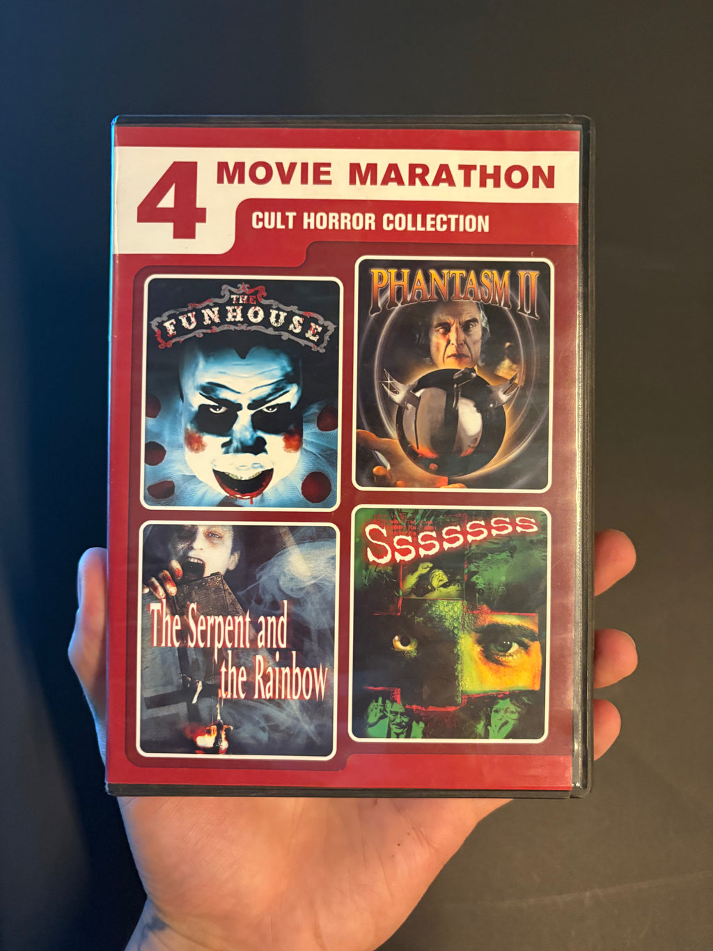 4 Movie Marathon: Cult Horror Collection DVD: The Funhouse (1981) / Phantasm II (1988) / The Serpent and the Rainbow (1987) / Sssssss (1973)