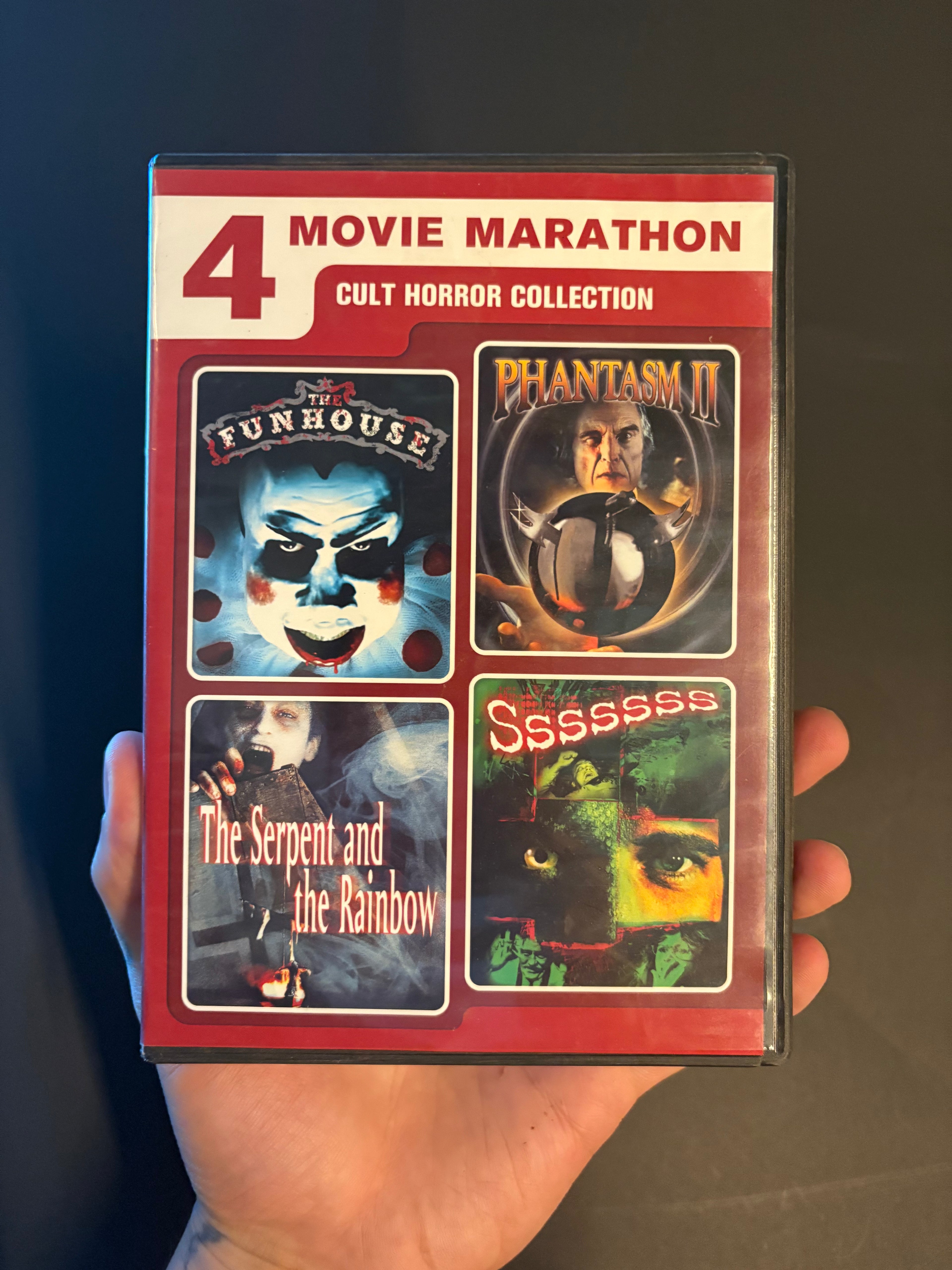 4 Movie Marathon: Cult Horror Collection DVD: The Funhouse (1981) / Phantasm II (1988) / The Serpent and the Rainbow (1987) / Sssssss (1973)