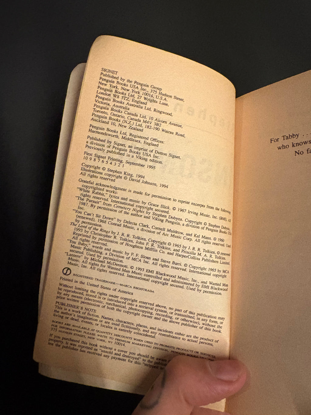 Insomnia © 1994 by Stephen King