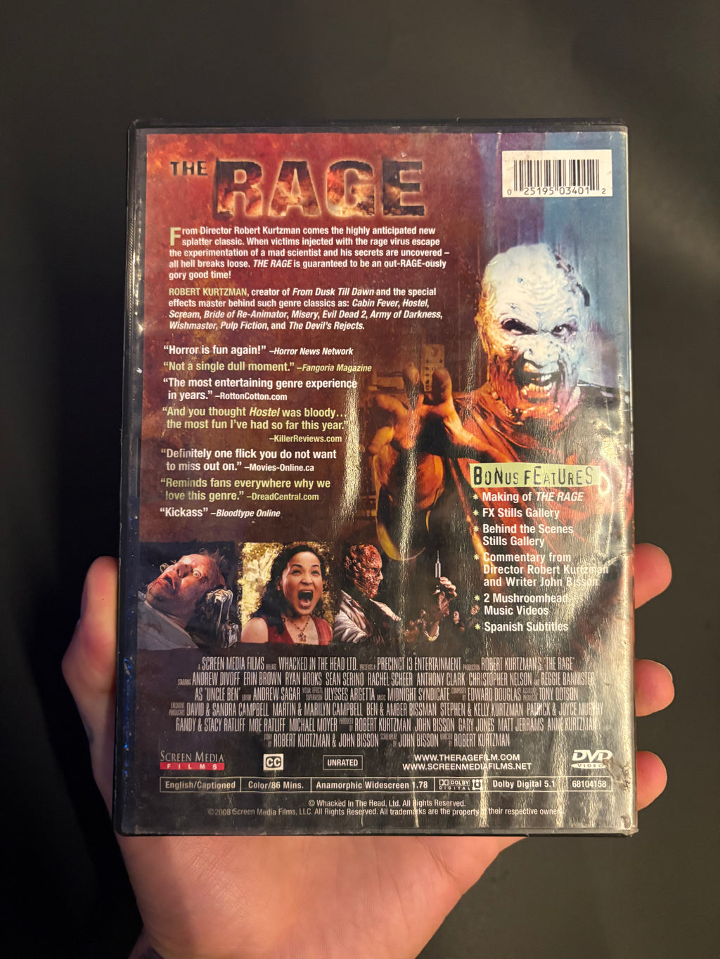 The Rage (2007) Unrated Director’s Cut DVD