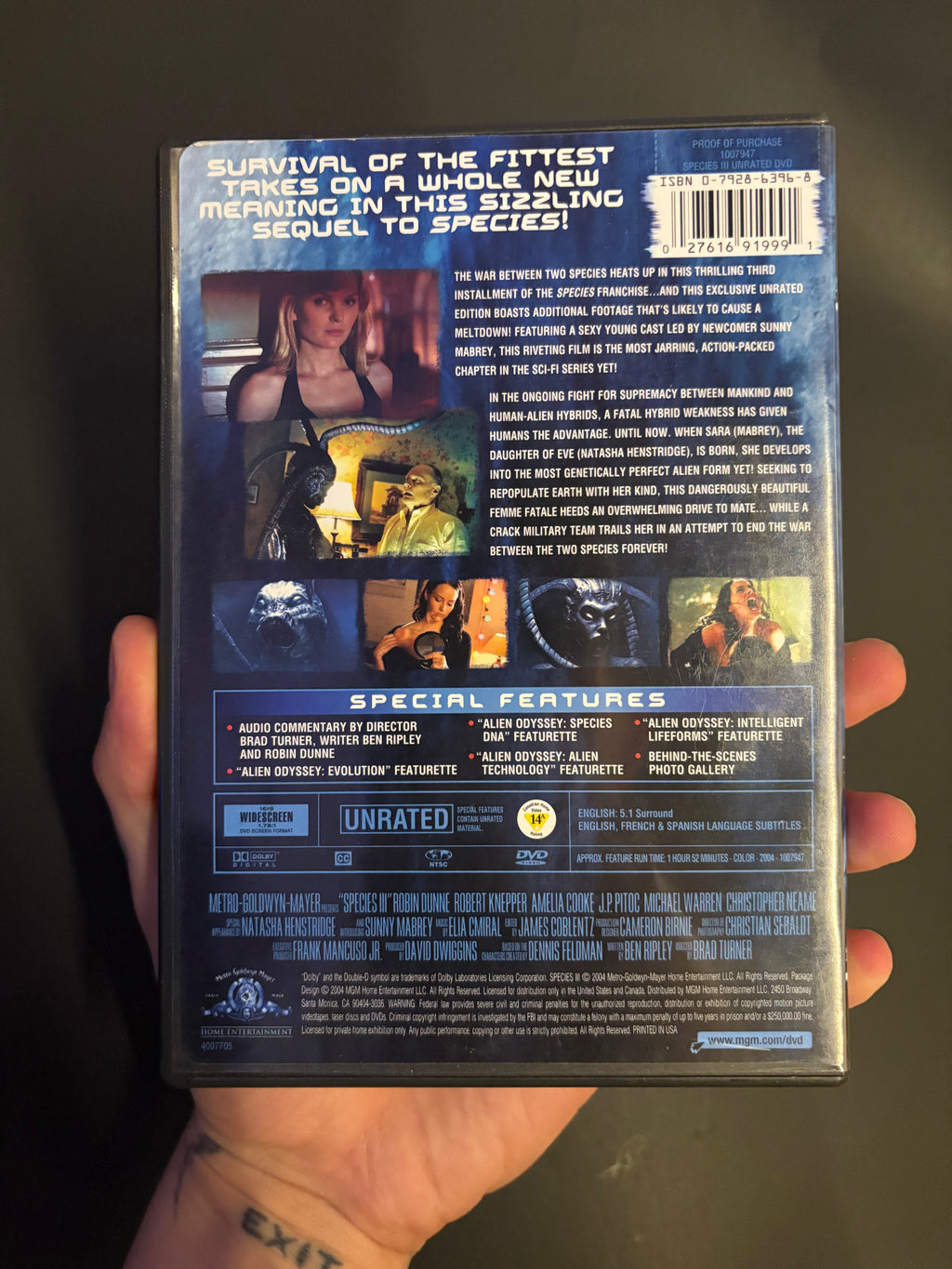 Species III (2004) Unrated Edition DVD