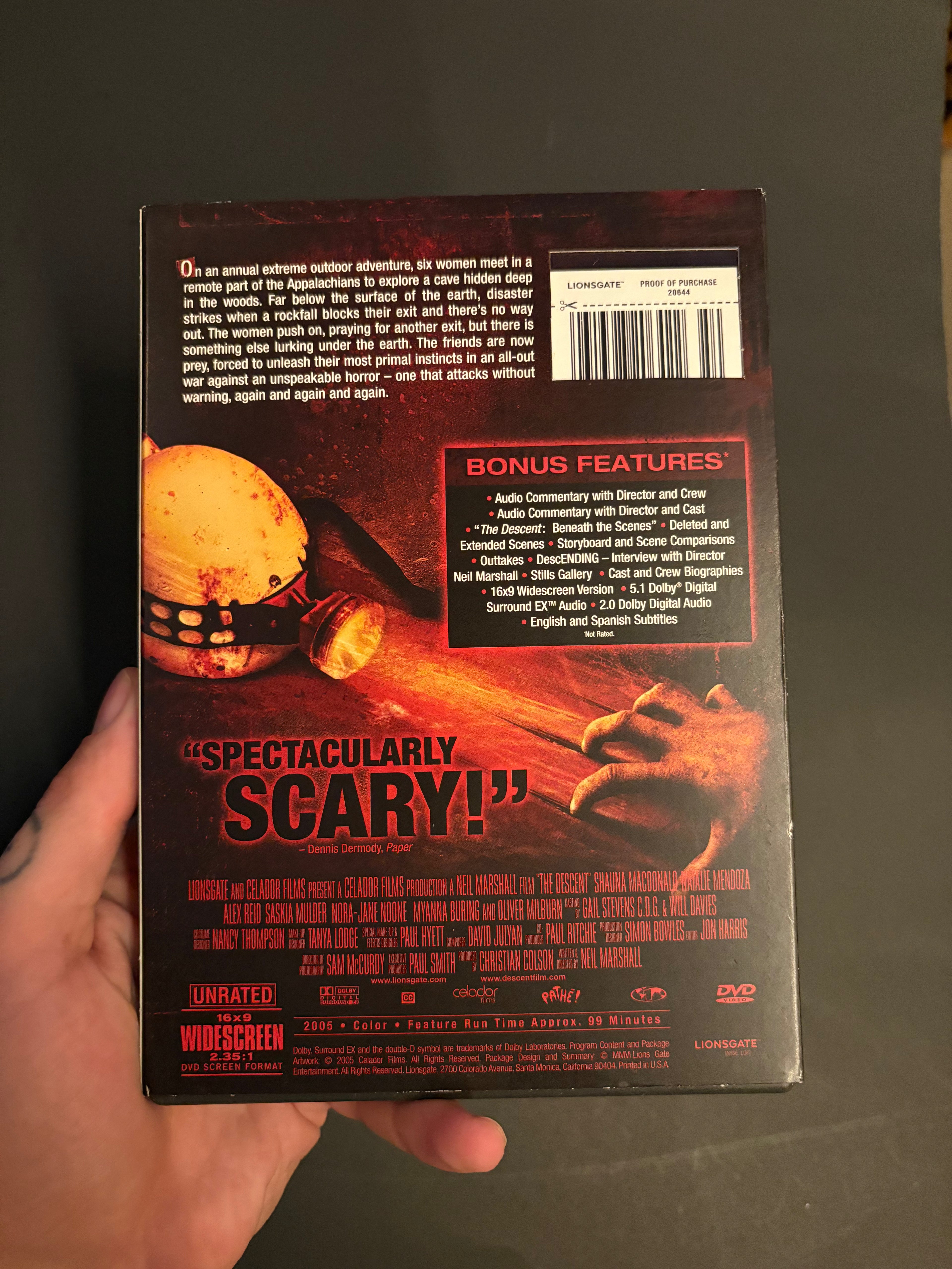 The Descent (2005) Widescreen DVD