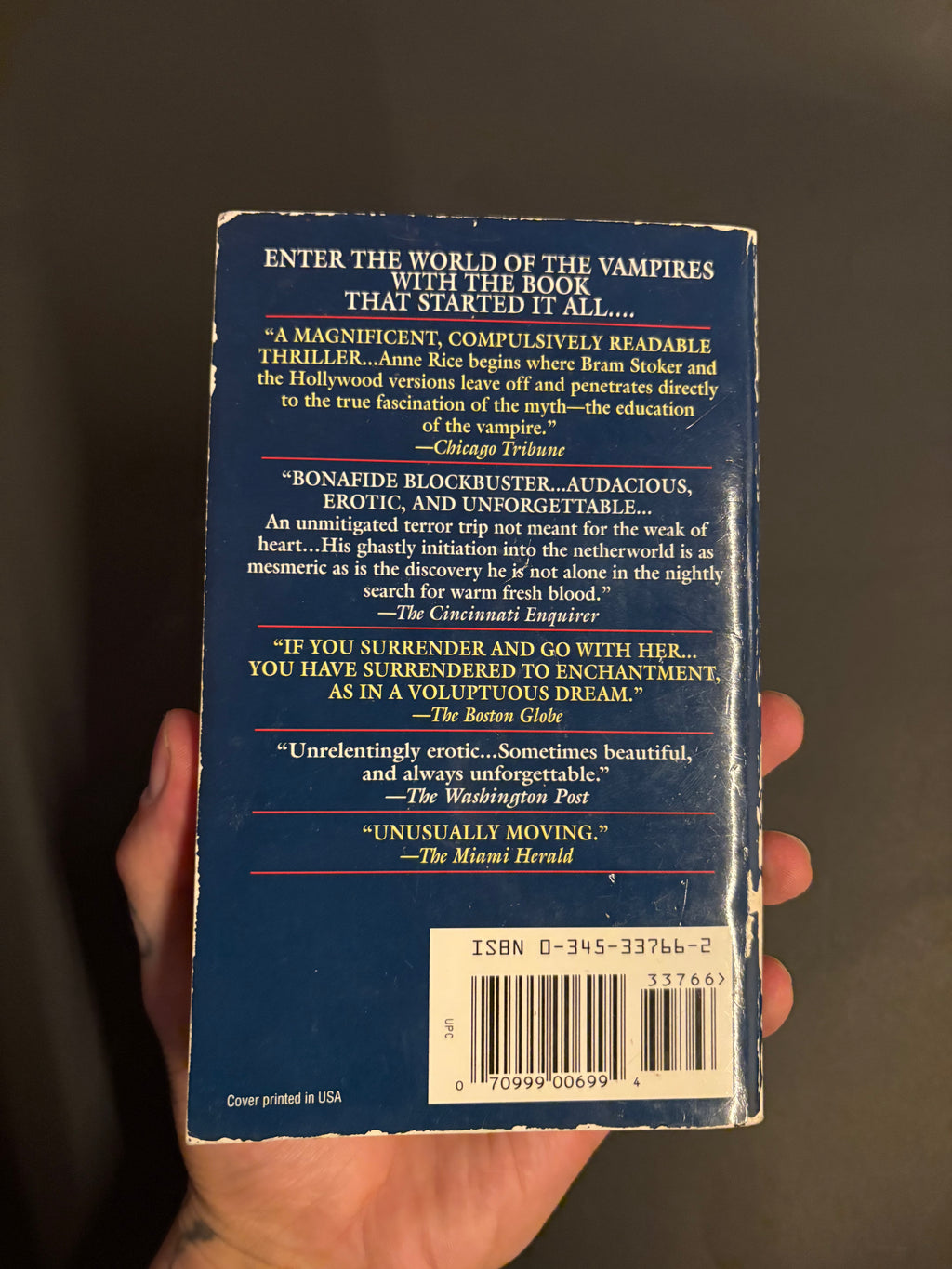 Interview with the Vampire © 1976 (1992 Printing) by Anne Rice