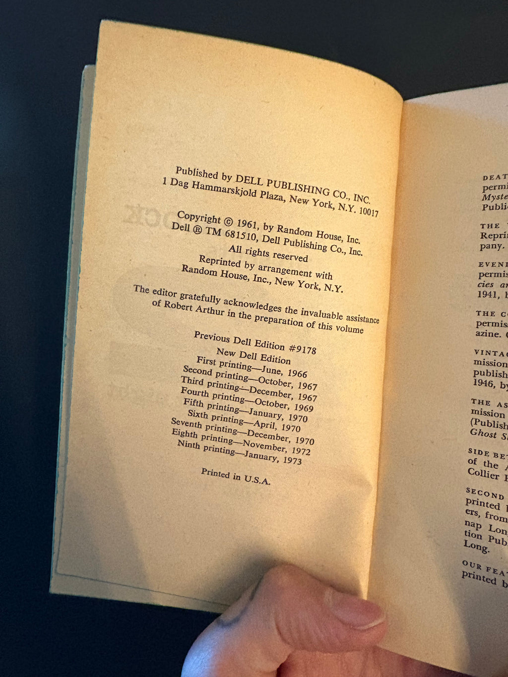 Alfred Hitchcock Presents: 12 Stories for Late at Night © 1961 (1973 Ninth Printing) by Various Authors